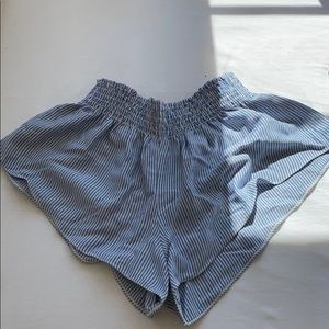 planet blue striped flowy shorts